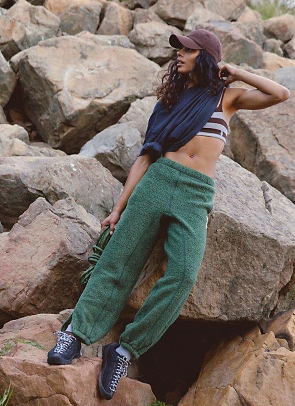 NWT Free People Movement Highlands Wool Joggers | Olive Heather | Size M